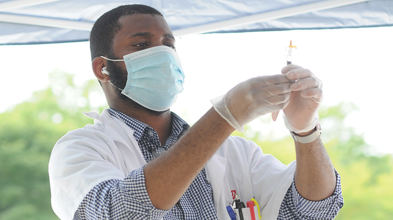 Stephen and a flu shot