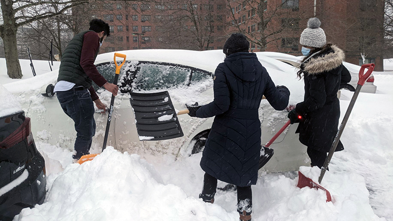 Pharmacy team in snow