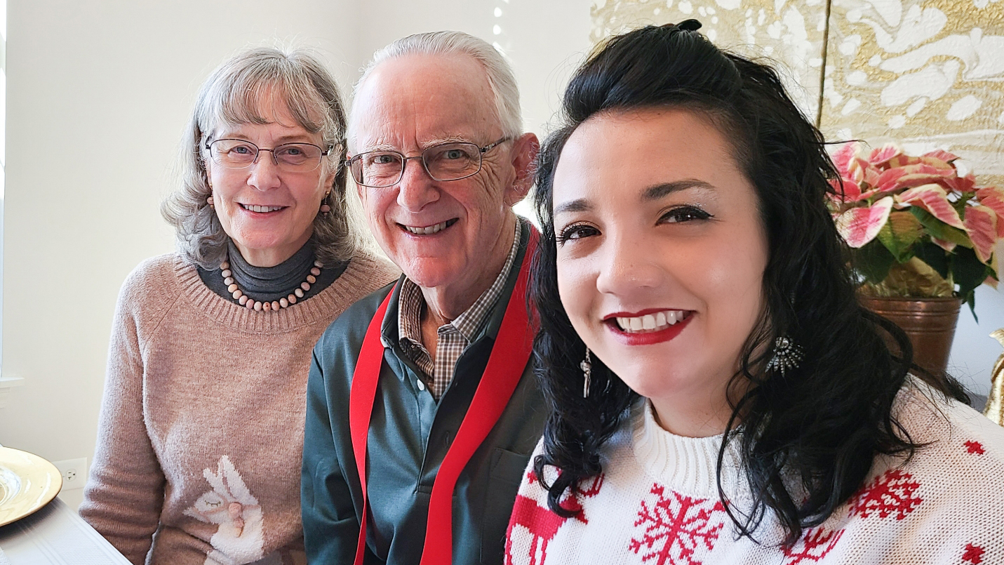 Jess Chappell and her parents