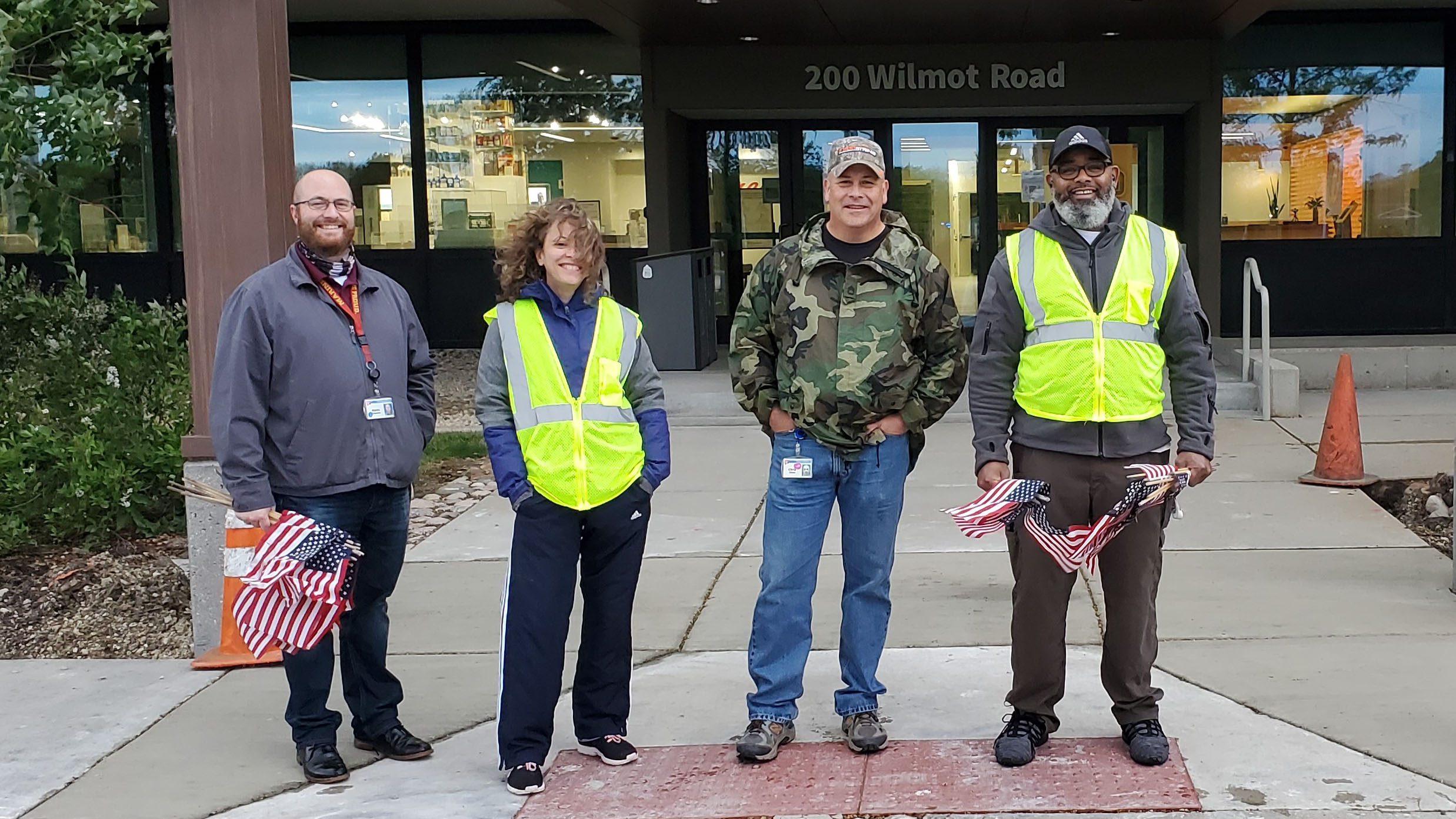 W-Vets members with American flags